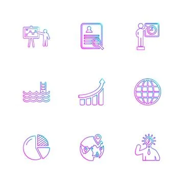 Chart , graph , percentage , navigation , share , eps icons set vector Illustrazione stock