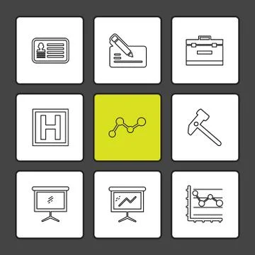 Chart , graph , percentage , navigation , share , eps icons set vector Illustrazione stock