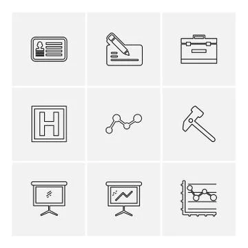 Chart , graph , percentage , navigation , share , eps icons set vector Stock Illustration