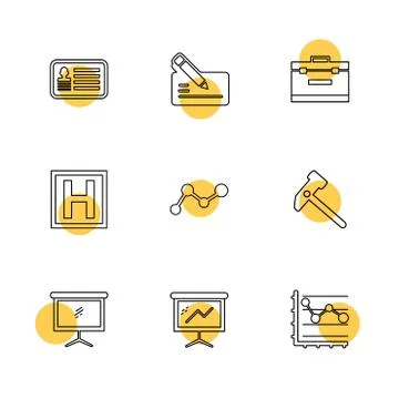 Chart , graph , percentage , navigation , share , eps icons set vector Illustrazione stock