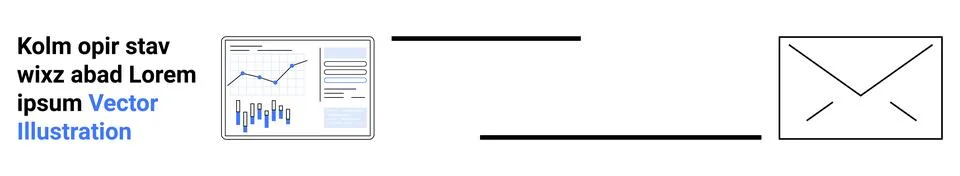 Chart with graphs, analytics dashboard, and envelope symbol. Ideal for busine 스톡 일러스트