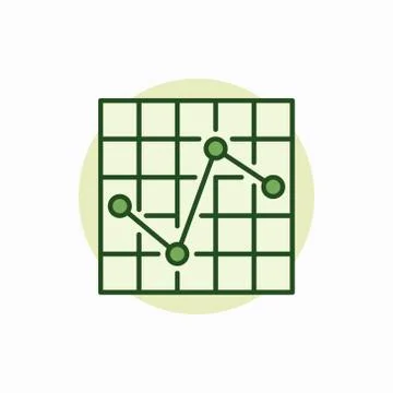Chart green icon Stock Illustration