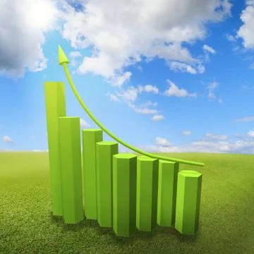 Chart growing on grass Stock Illustration