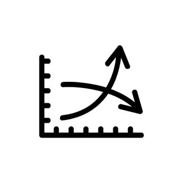 Chart of the growth and fall of the icon vector. Isolated contour symbol 스톡 일러스트