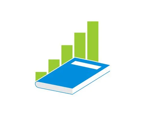 Chart growth up on the book logo Illustrazione stock
