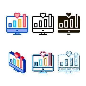 Chart growth concepts indicators icon vector outline Stock Illustration