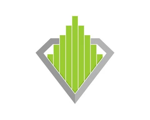 Chart growth up in the diamond gem shape logo イラスト素材