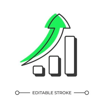 Chart growth offset shadow line icon Stock Illustration