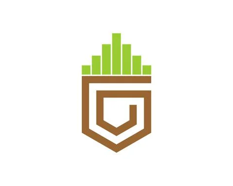 Chart growth up on the pocket logo Stock Illustration