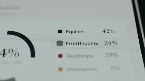 Chart highlighting how funds are distributed across different asset classes Vídeo Stock 332084234
