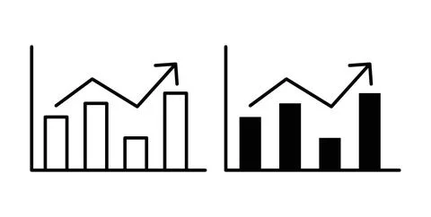 Chart histogram icon symbol. Vector illustration pack in black color. Stock Illustration