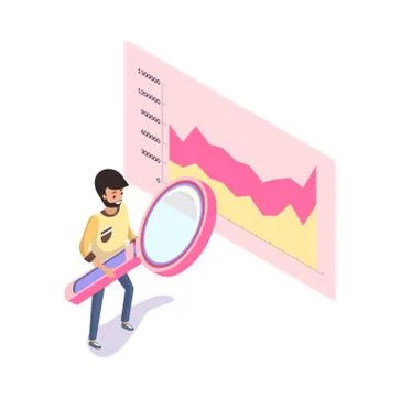 Chart with Horizontal Scale on Rectangle Vector Stock Illustration