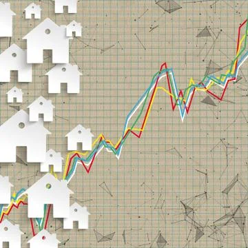 Chart House Digital Network Connected Dots Stock Illustration