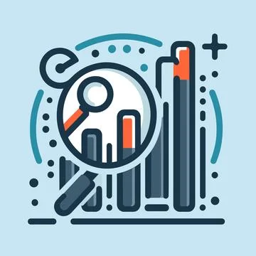 Chart Icon in blue background in flat style. Stock Illustration