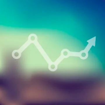 Chart icon on blurred background Stock Illustration
