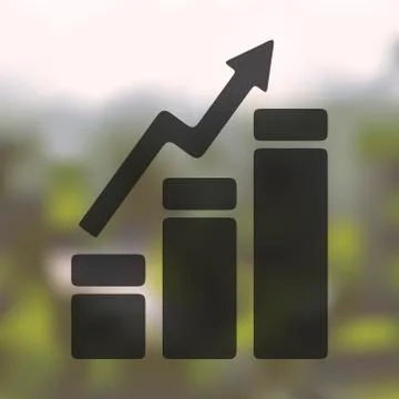 Chart icon on blurred background Stock Illustration