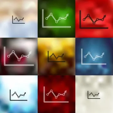 Chart icon on blurred background Stock Illustration