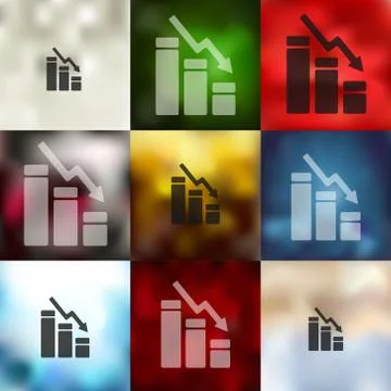 Chart icon on blurred background 스톡 일러스트