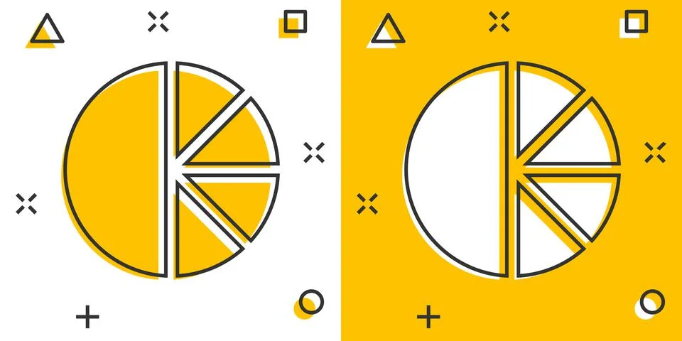 Chart icon in comic style. Diagram cartoon vector illustration on white isola Stock Illustration