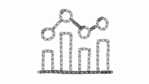 Chart icon drawn with drawing style on chalkboard, animated footage ideal for Stock Footage 118121379