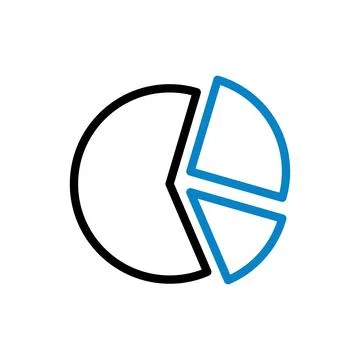 Chart icon duocolor blue black business symbol illustration. 스톡 일러스트
