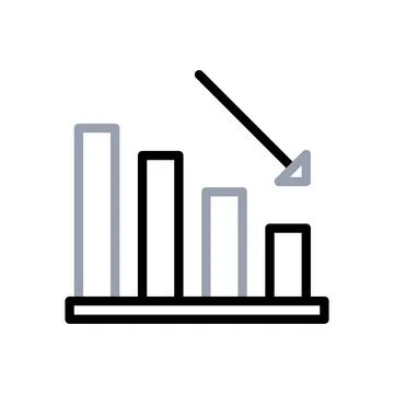 Chart icon duocolor grey black business symbol illustration. Stock Illustration
