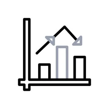 Chart icon duocolor grey black business symbol illustration. Stock Illustration