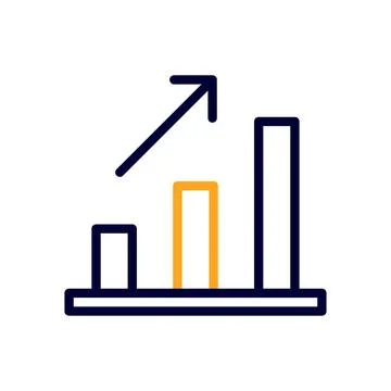 Chart icon duocolor orange black business symbol illustration. Stock Illustration