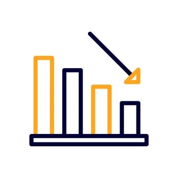 Chart icon duocolor orange black business symbol illustration. Stock Illustration