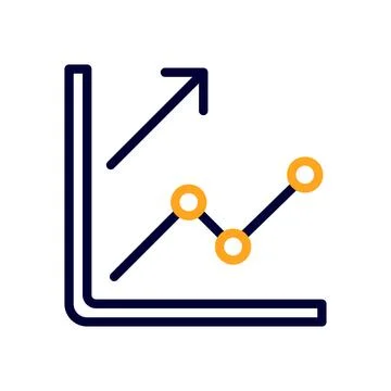 Chart icon duocolor orange black business symbol illustration. Stock Illustration