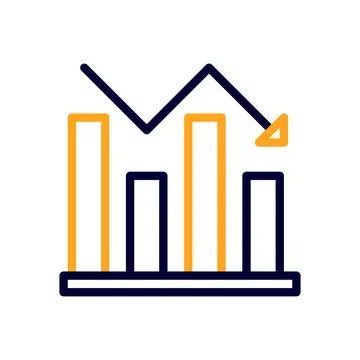Chart icon duocolor orange black business symbol illustration. Stock Illustration