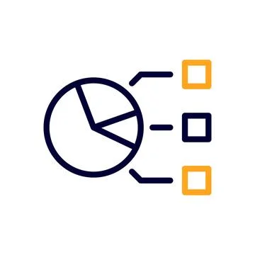 Chart icon duocolor orange black business symbol illustration. Stock Illustration