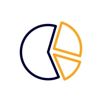 Chart icon duocolor orange black business symbol illustration. 스톡 일러스트