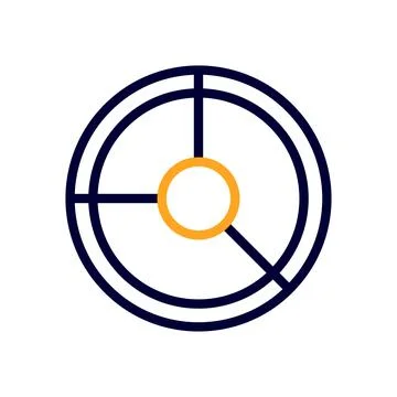 Chart icon duocolor orange black business symbol illustration. Stock Illustration