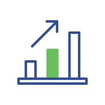 Chart icon duotone green blue business symbol illustration. 스톡 일러스트