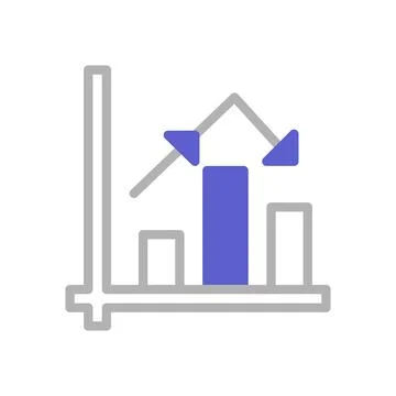 Chart icon duotone purple grey business symbol illustration. Stock Illustration