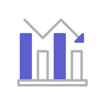 Chart icon duotone purple grey business symbol illustration. Stock Illustration