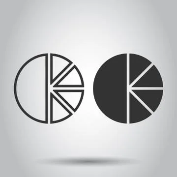 Chart icon in flat style. Diagram vector illustration on white isolated backg Stock Illustration