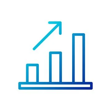 Chart icon gradient blue business symbol illustration. Stock Illustration