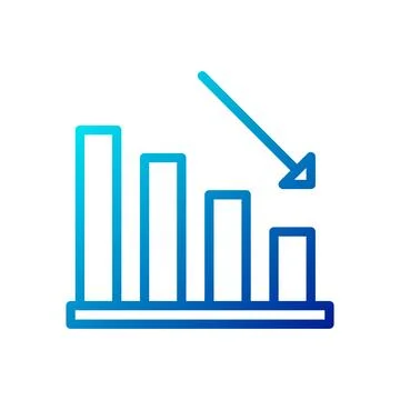 Chart icon gradient blue business symbol illustration. Stock Illustration