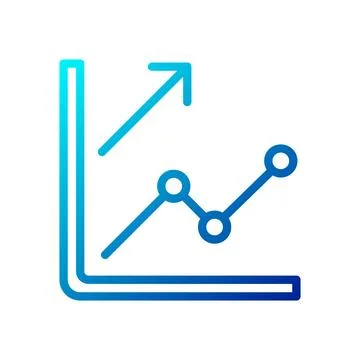 Chart icon gradient blue business symbol illustration. 스톡 일러스트