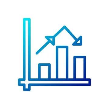 Chart icon gradient blue business symbol illustration. 스톡 일러스트