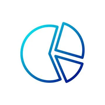 Chart icon gradient blue business symbol illustration. 스톡 일러스트