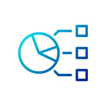 Chart icon gradient blue business symbol illustration. Stock Illustration