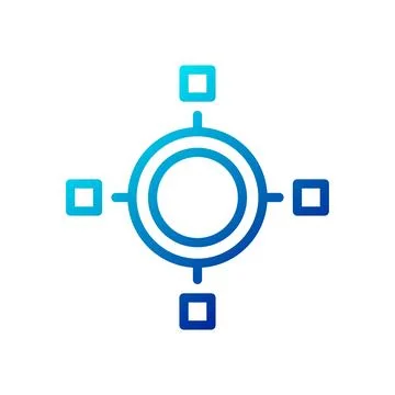 Chart icon gradient blue business symbol illustration. 스톡 일러스트