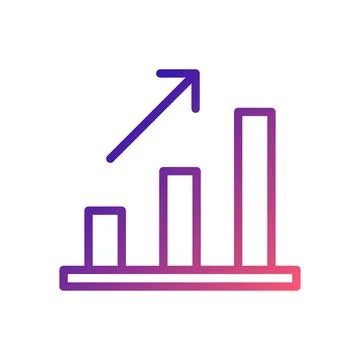 Chart icon gradient blue red business illustration. Stock Illustration