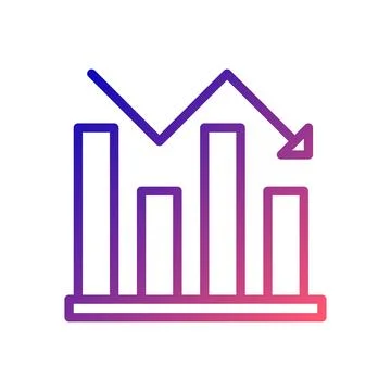 Chart icon gradient blue red business illustration. 스톡 일러스트