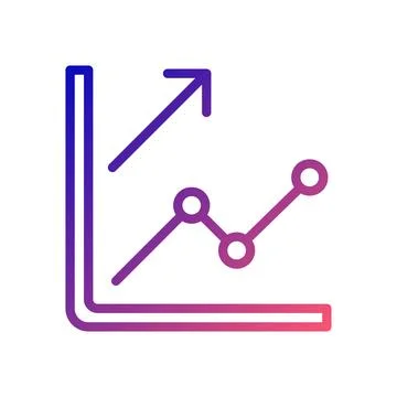 Chart icon gradient blue red business illustration. Stock Illustration