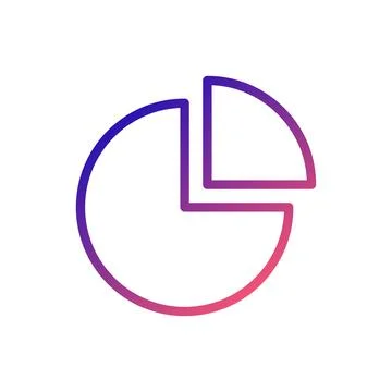 Chart icon gradient blue red business illustration. 스톡 일러스트