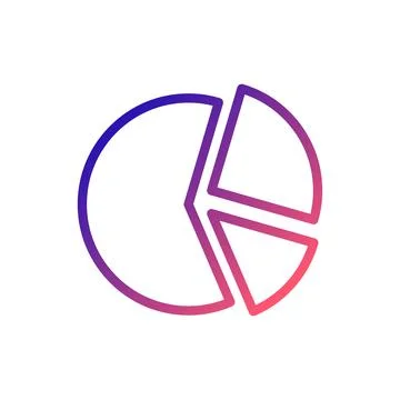 Chart icon gradient blue red business illustration. 스톡 일러스트